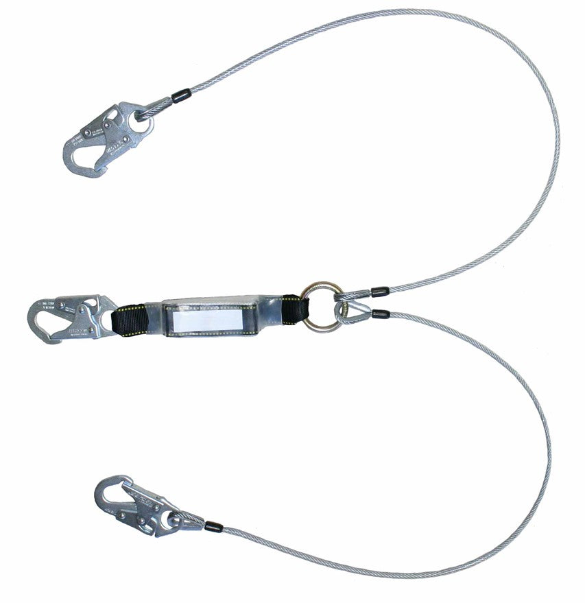 Safety Direct wire rope dual leg energy-absorbing lanyard 310 lb