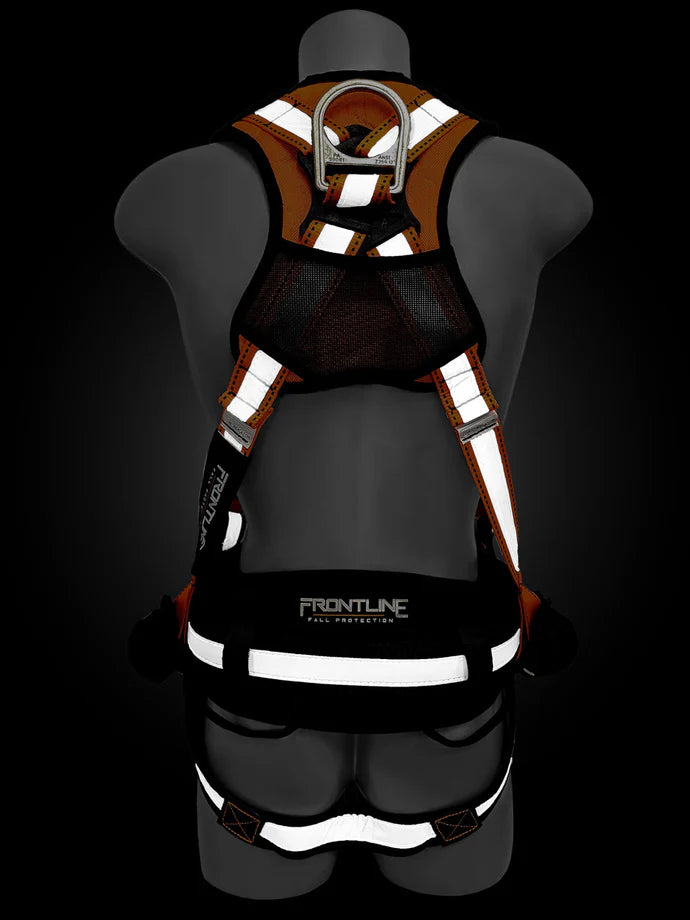 Frontline 100RCTB Combat™ Reflective Construction Full Body Harness with Tongue Buckle Legs & Trauma Straps | High Visibility | Canada