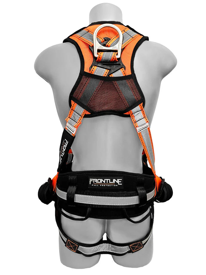 Frontline 100RCTB Combat™ Reflective Construction Full Body Harness with Tongue Buckle Legs & Trauma Straps | High Visibility | Canada
