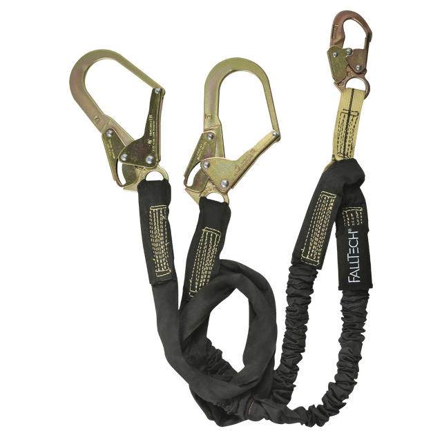 FallTech C8242Y3 6' WeldTech Twin Leg Lanyard, Rebar Hooks | CSA Z259.11