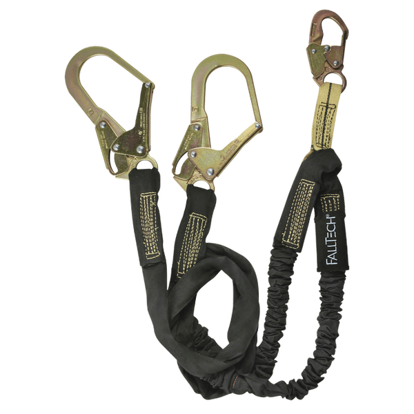 FallTech C8242Y3 6' WeldTech Twin Leg Lanyard, Rebar Hooks | CSA Z259.11