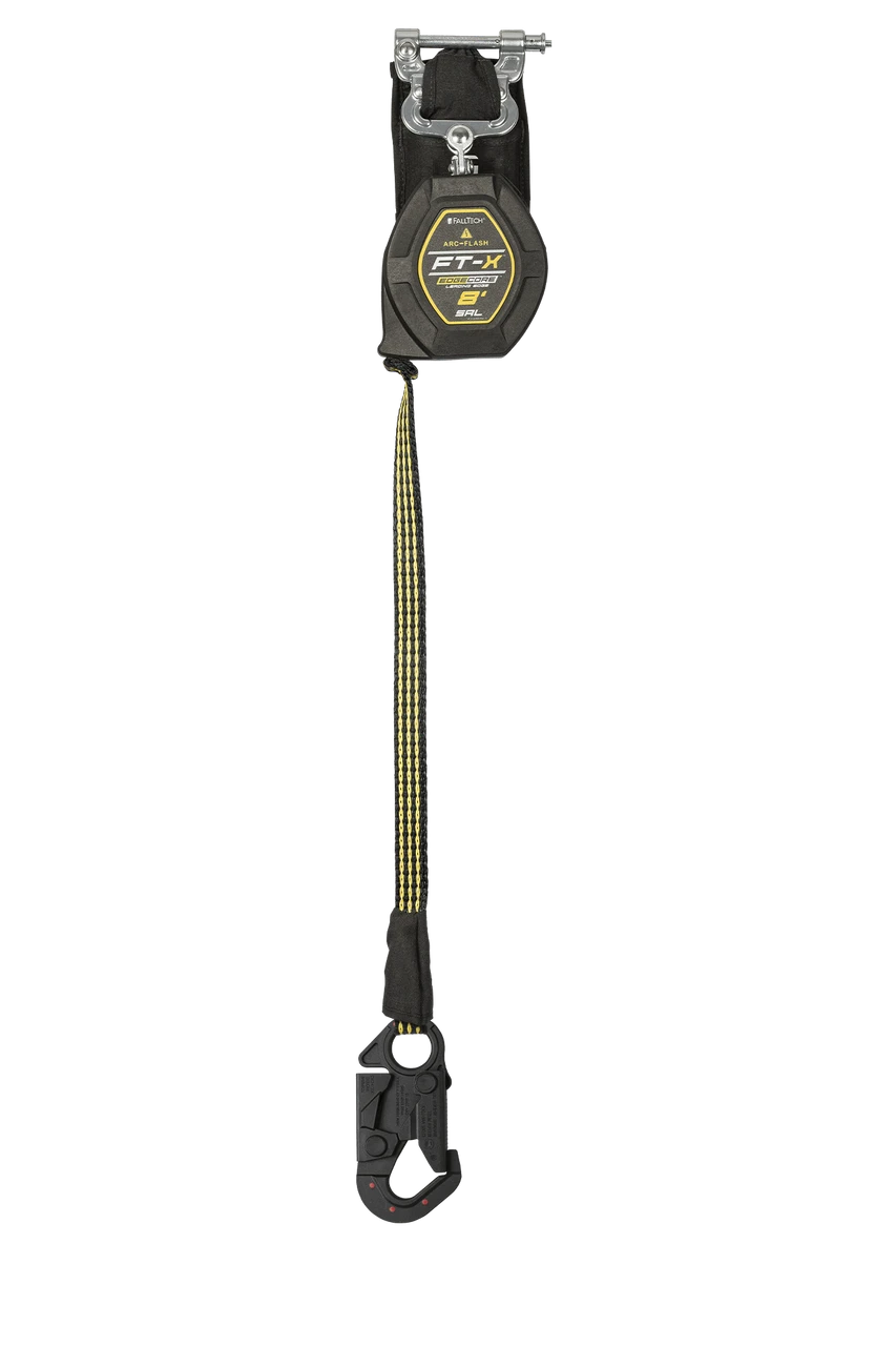 Falltech 8' FT-X® EdgeCore™ Arc Flash Class 2 Leading Edge Personal SRL-P, Single-leg with Dielectric Snap Hook, MFG #84008SPD1