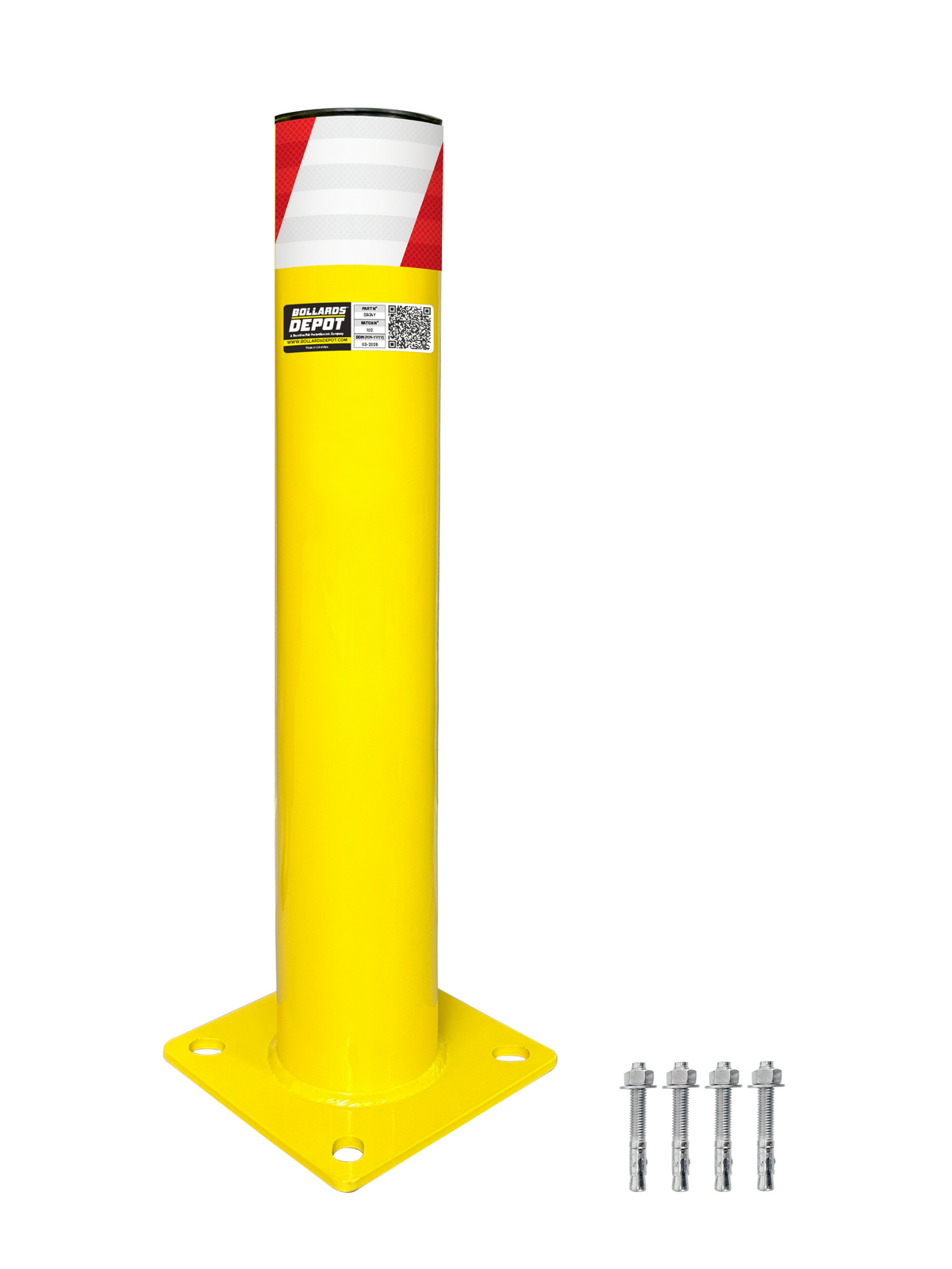 Frontline SB safety bollard with reflective tape