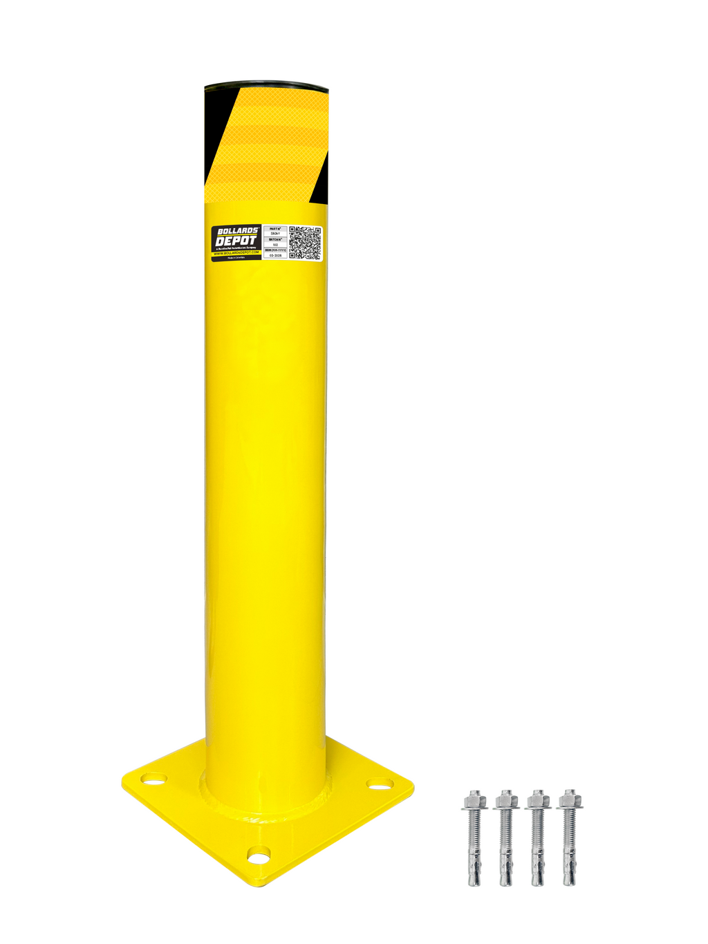 Frontline SB safety bollard, second reflective tape option