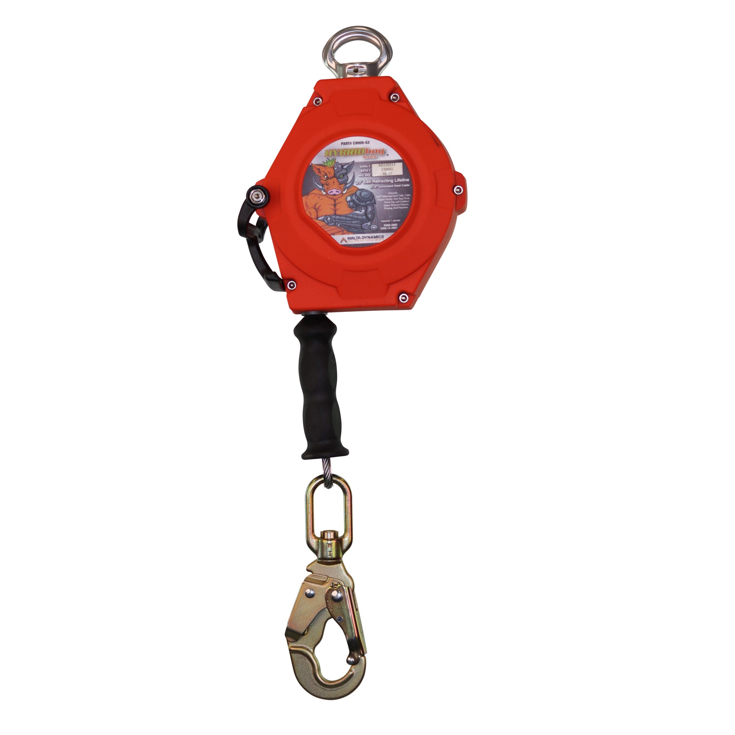 Malta Dynamics C9000 Hybrid Hog cable self-retracting lifeline with snap hook