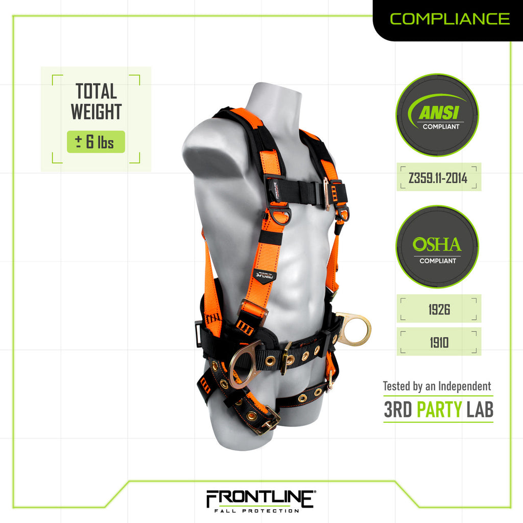 Frontline 50CTB Combat construction harness, compliance chart
