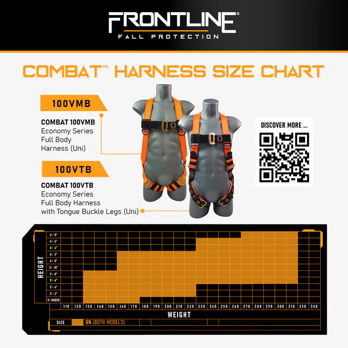 Frontline K100-RPW061S Combat™ Compliance Fall Protection Kit | Harness & 6' SRL Canada
