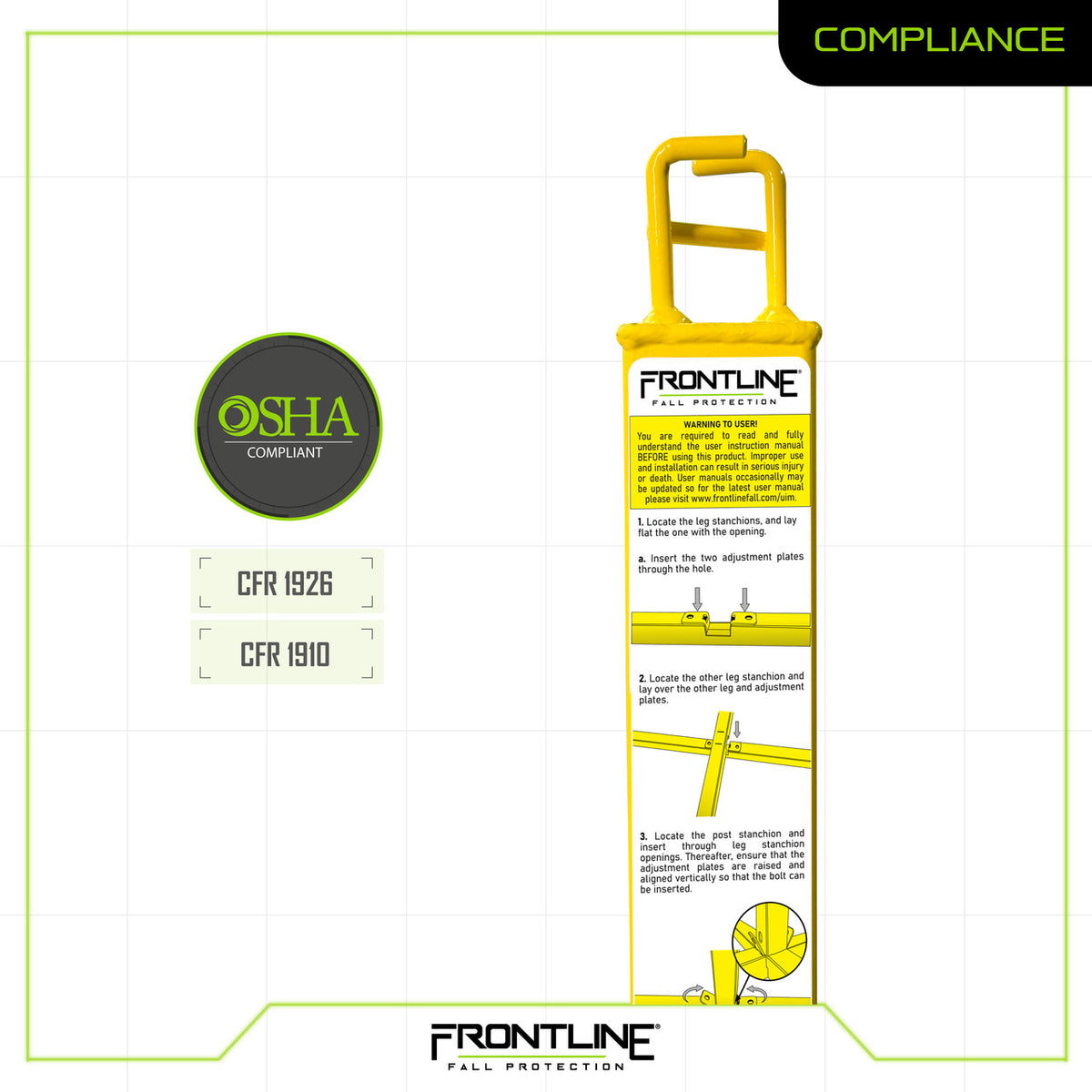 Frontline WLS16 warning line compliance chart