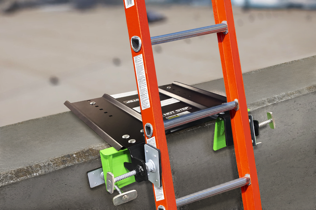 Frontline LAC12 ladder dock, retro-reflective tape and rubber-padded adjustment screws