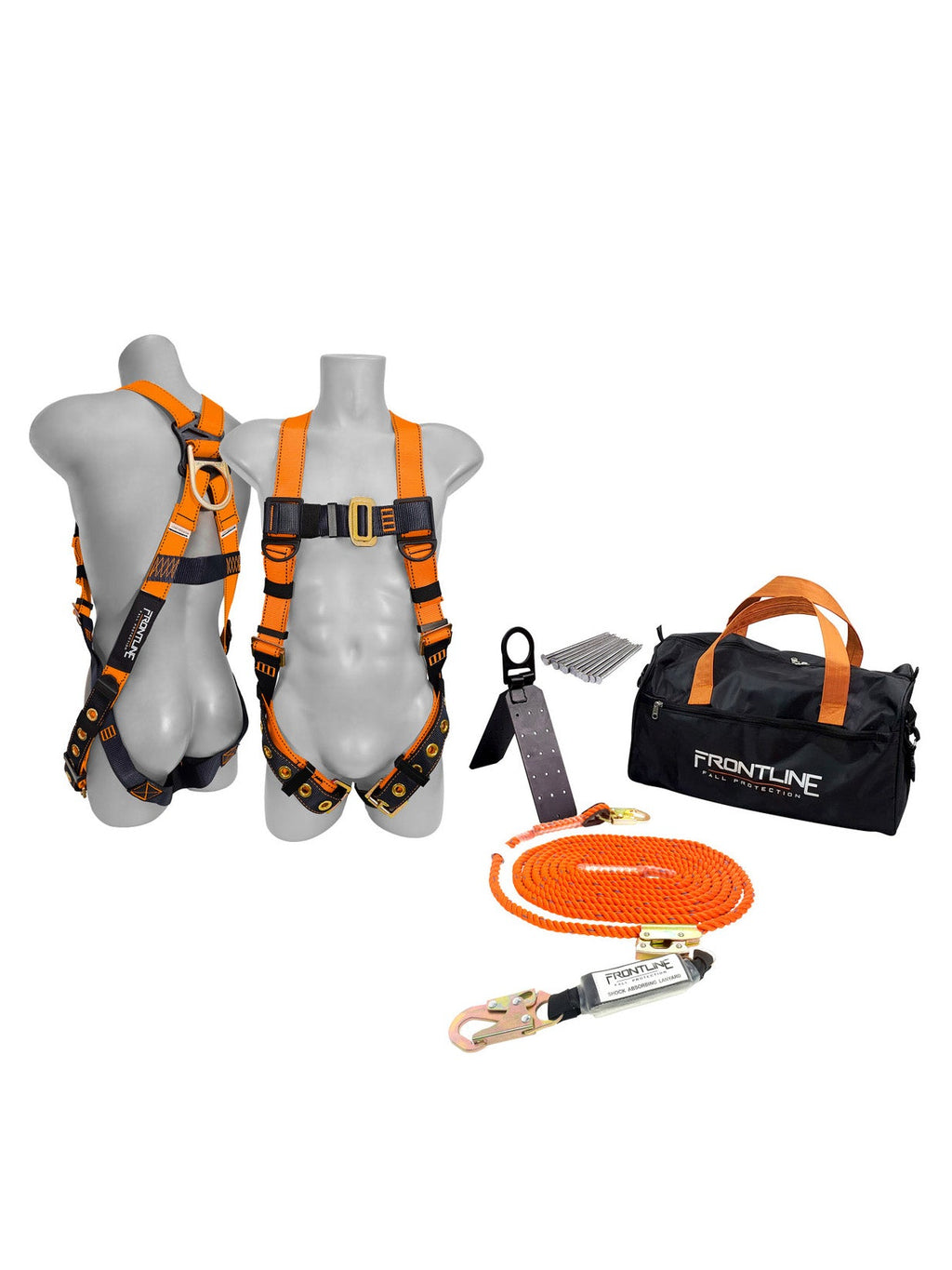 Frontline RK5PTB Combat complete roofers kit: harness, lifeline with rope grab, roof anchor and duffel bag