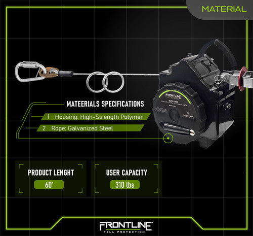 Frontline HCLL260 materials sheet, galvanized cable and polymer housing