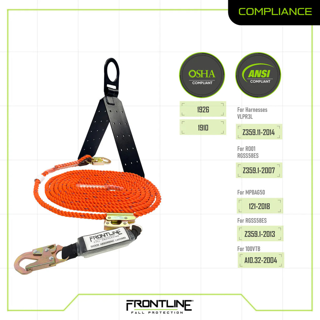 Frontline RK050V50 Combat™ Plus Complete Roofers Fall Protection Kit | Canada