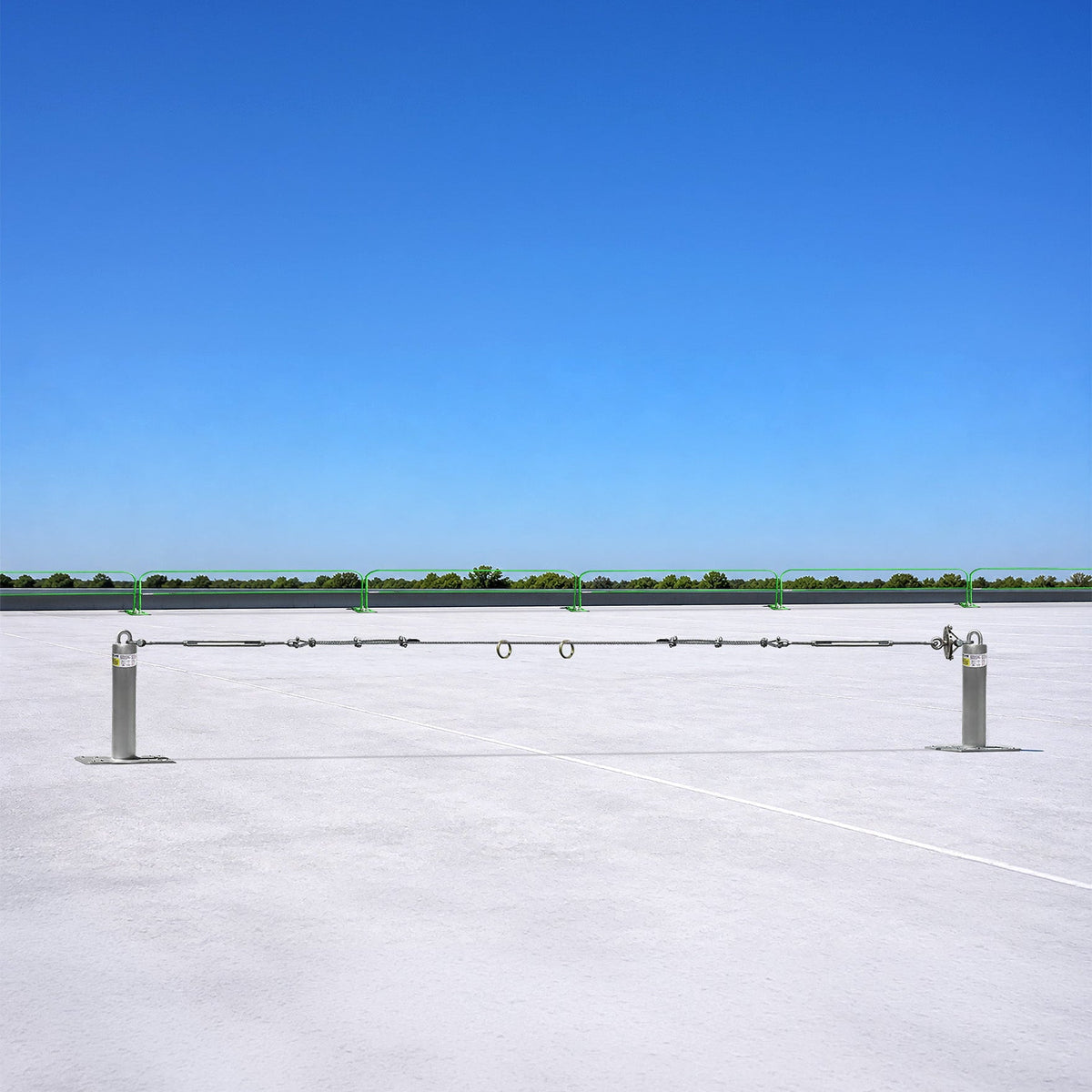 Frontline HLC-MPA horizontal lifeline in use on a roof