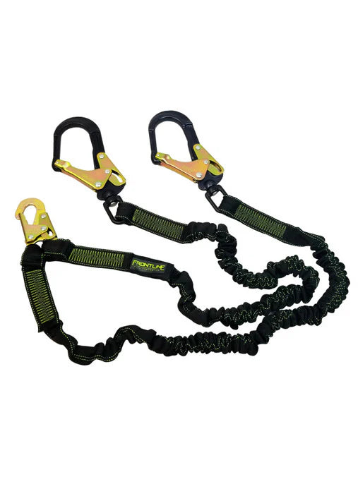 Frontline LIS62RA Elite Lite™ Elastic Twin Leg 6' Aluminum Rebar Hook Lanyard | Lightweight 100% Tie-Off | Canada