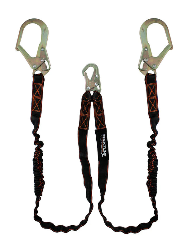 Frontline LIS62R Combat™ Twin Leg 6' Rebar Hook Lanyard with Internal Shock Absorber | 100% Tie-Off | CSA / OSHA Canada