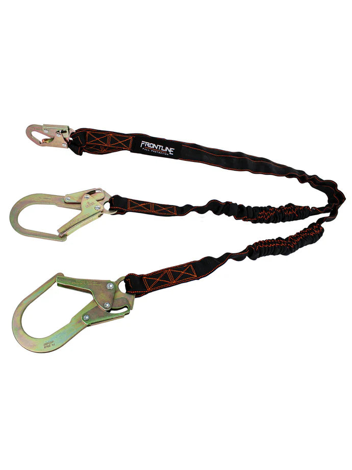 Frontline LIS62R Combat™ Twin Leg 6' Rebar Hook Lanyard with Internal Shock Absorber | 100% Tie-Off | CSA / OSHA Canada