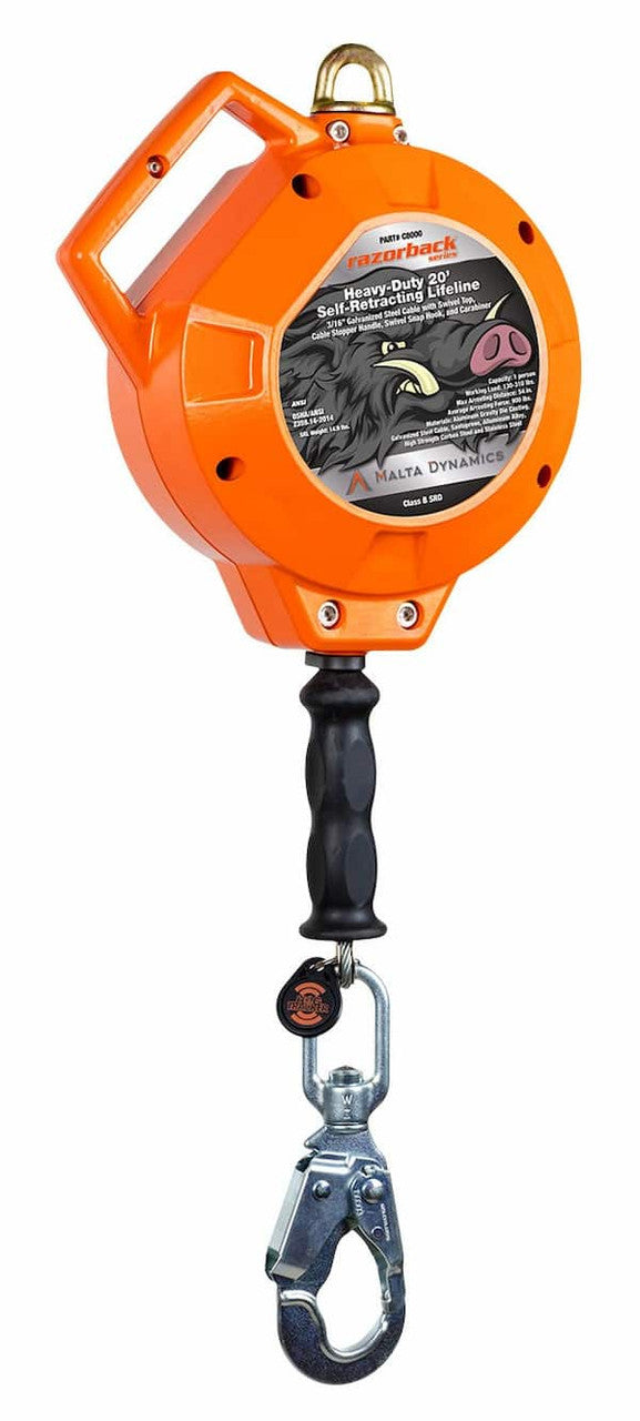 Malta Dynamics C8000-G2 Razorback 20 ft cable SRL, front view