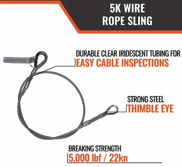 Malta Dynamics A6205 (2-PACK) 6 ft wire rope sling choker, components and hardware