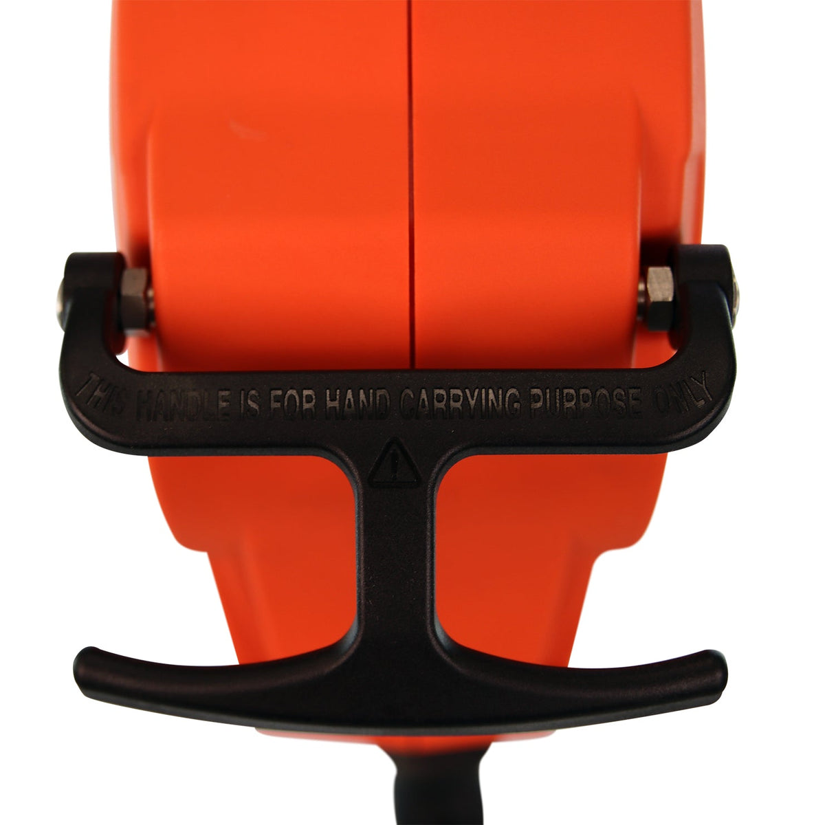 Malta Dynamics C9000 Hybrid Hog 20'/30' Self-Retracting Lifeline, close-up of the orange carry handle