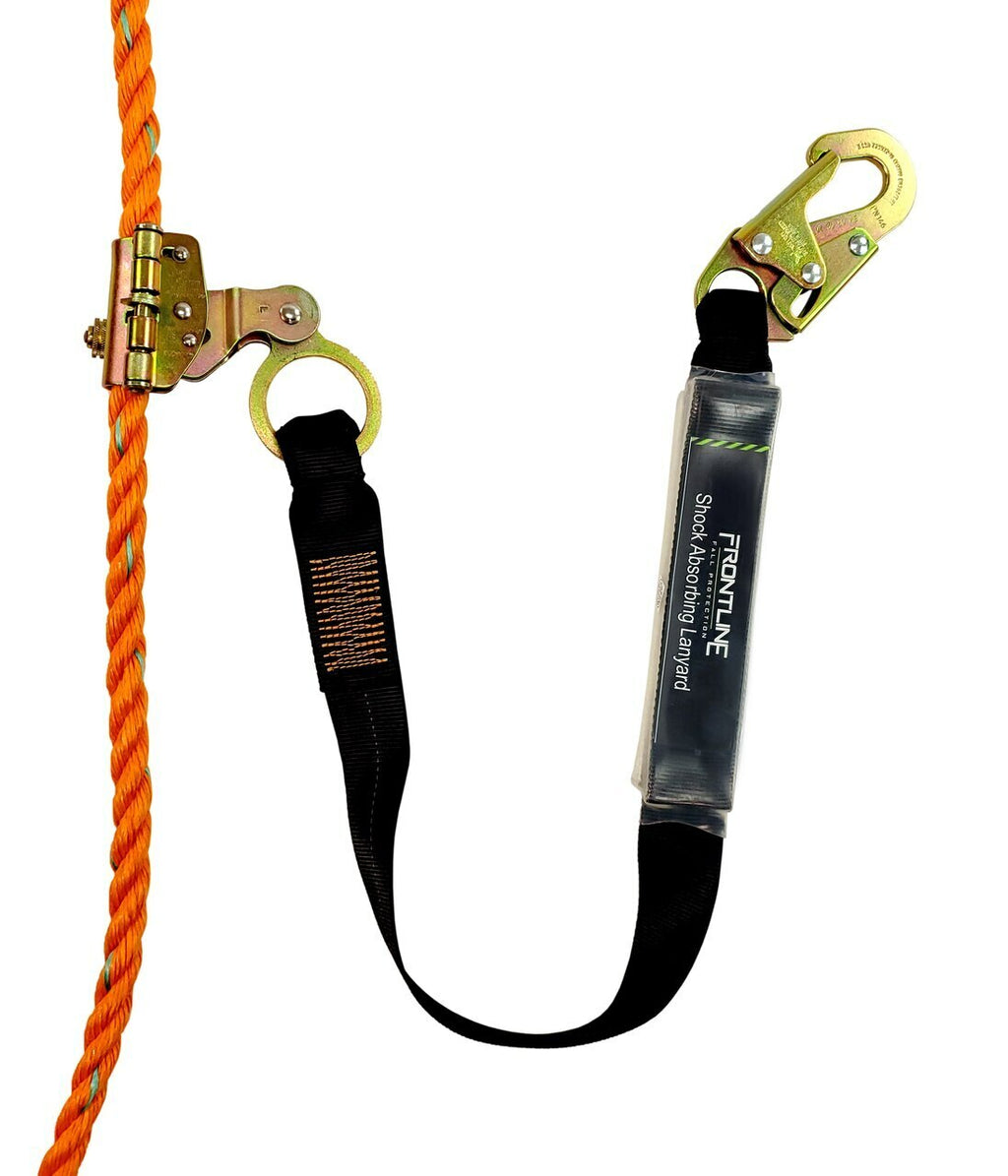 Frontline RGSS58ES openable rope grab with lanyard, close-up