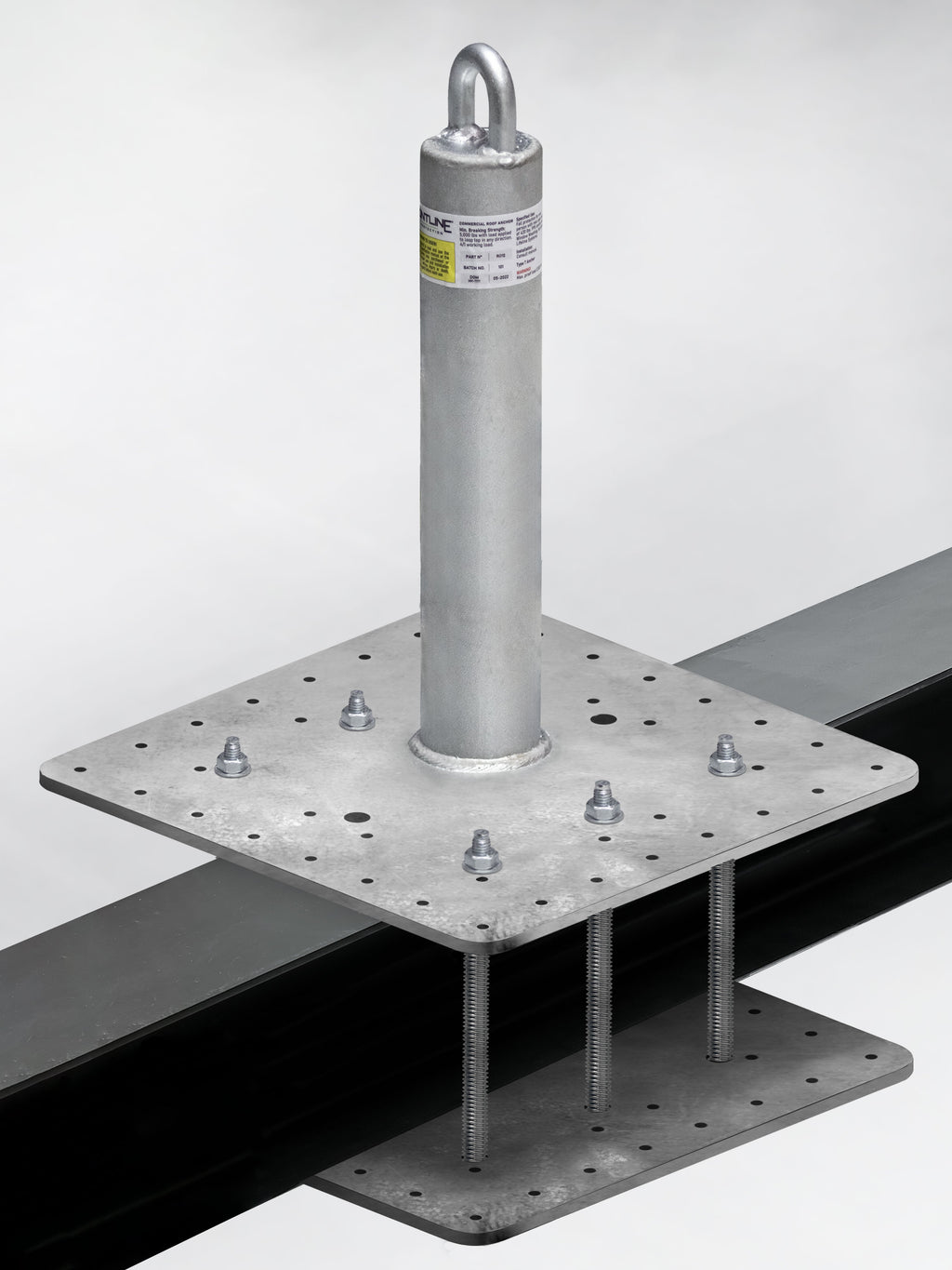 Frontline RO-BKRPLT backer plate installed under an RO roof anchor