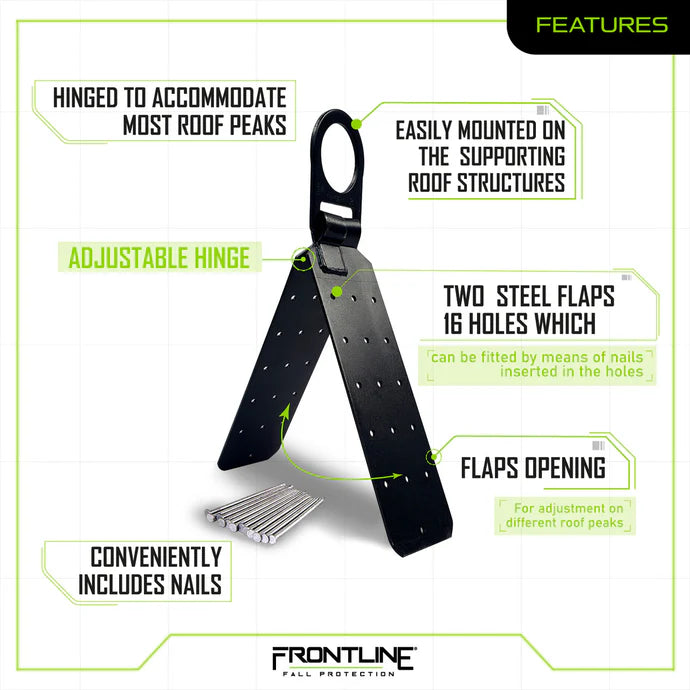 Frontline RO01 Hinged Reusable Roof Anchor Canada | Reusable Roofing Anchor