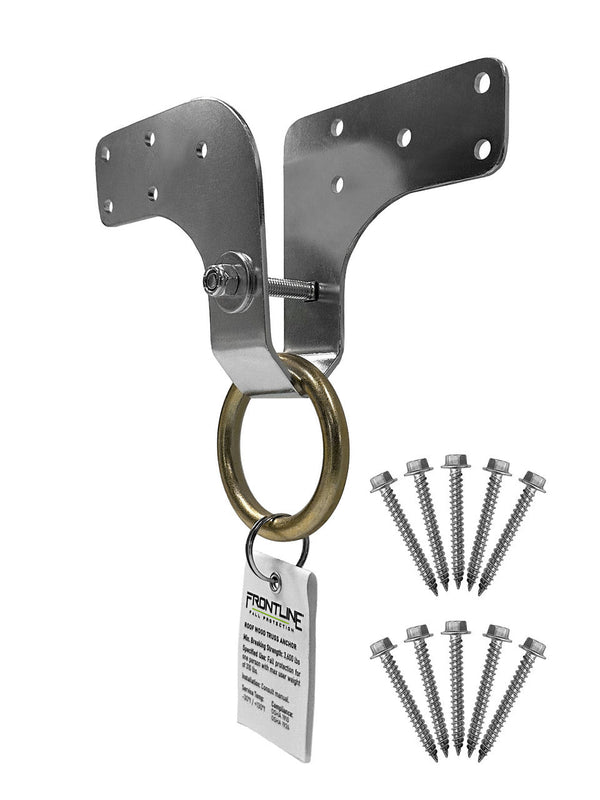 Frontline ROWT18 wood truss anchor, zinc-plated steel bracket with D-ring
