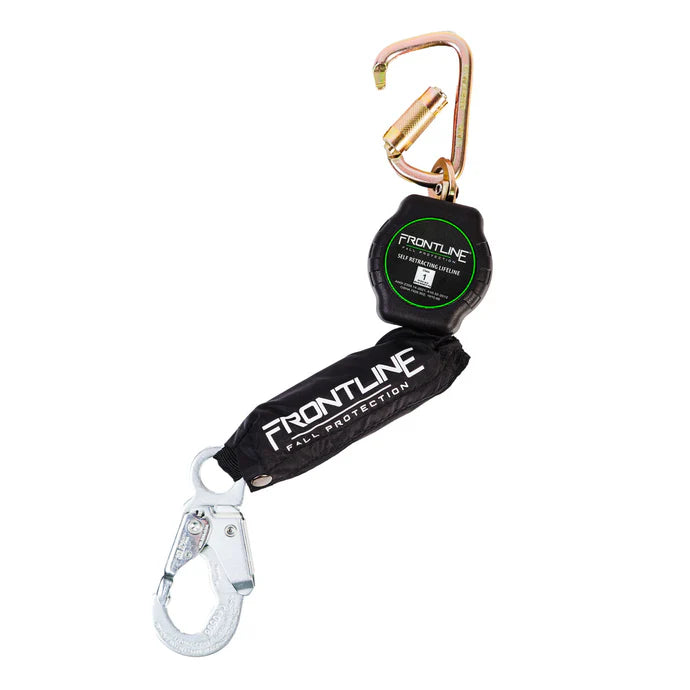 Frontline RPAS Aramid Fiber Web SRL Single Leg with Steel Snap Hook | Heat & Cut Resistant Self-Retracting Lifeline | Canada