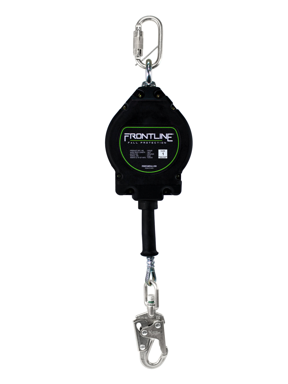 Frontline RPG30 30 ft galvanized cable SRL with steel snap hook
