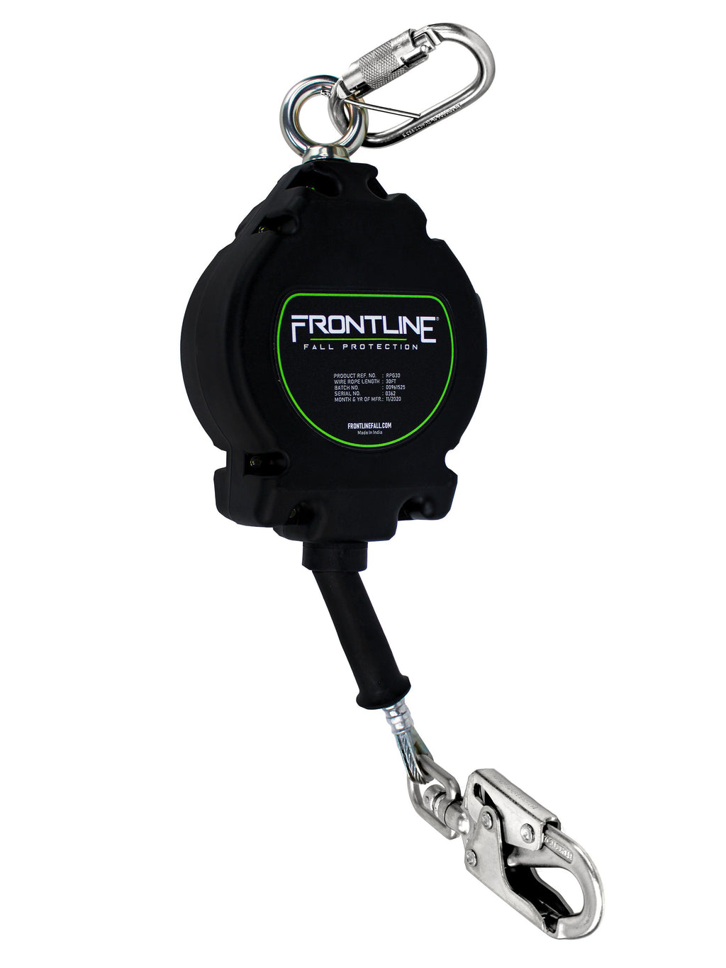 Frontline RPG30 steel snap hook with impact indicator