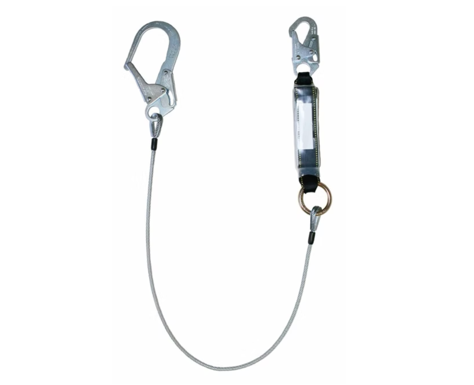 Safety Direct Wire Rope Single Leg Energy-Absorbing Lanyard — 310 lb Capacity (CSA)