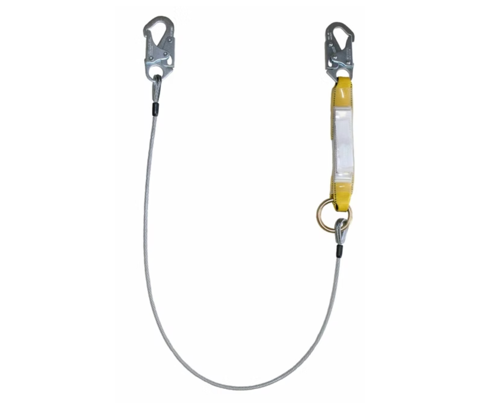 Safety Direct Wire Rope Single Leg Energy-Absorbing Lanyard — 420 lb Capacity (CSA)