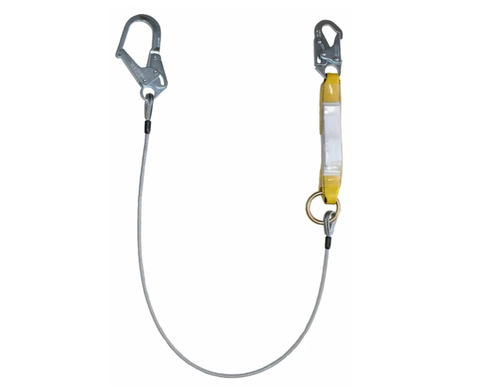 Safety Direct Wire Rope Single Leg Energy-Absorbing Lanyard — 420 lb Capacity (CSA)