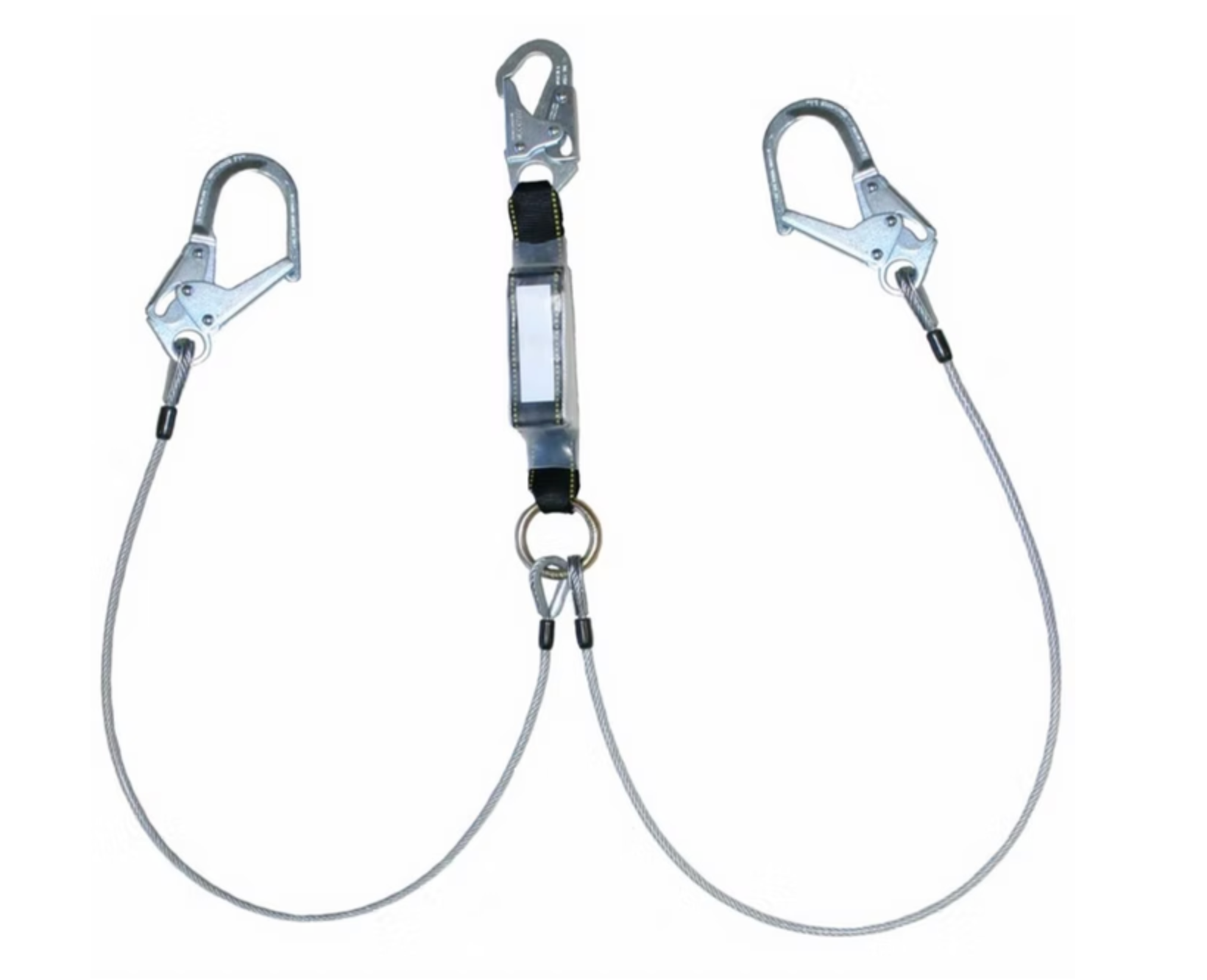 Safety Direct Wire Rope Dual Leg Energy-Absorbing Lanyard — 310 lb Capacity (CSA)