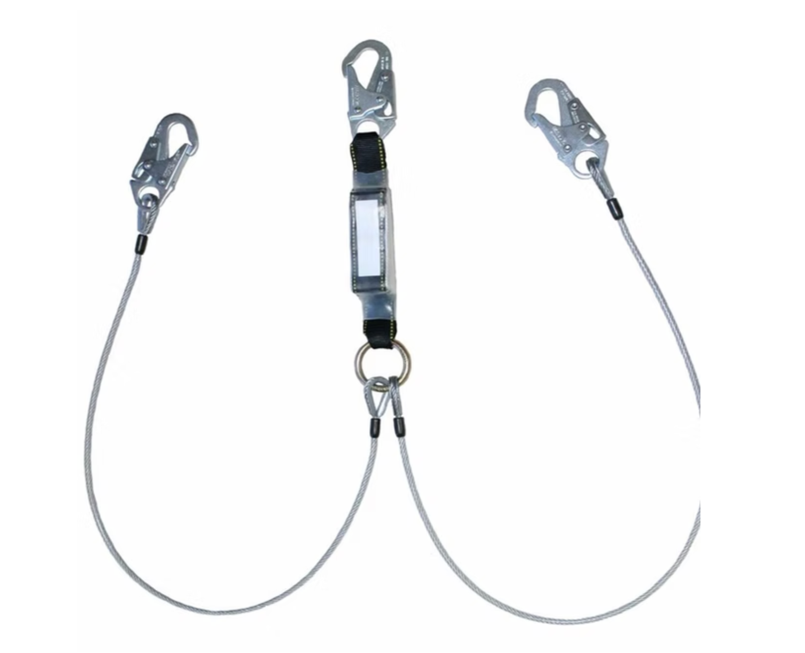 Safety Direct Wire Rope Dual Leg Energy-Absorbing Lanyard — 310 lb Capacity (CSA)