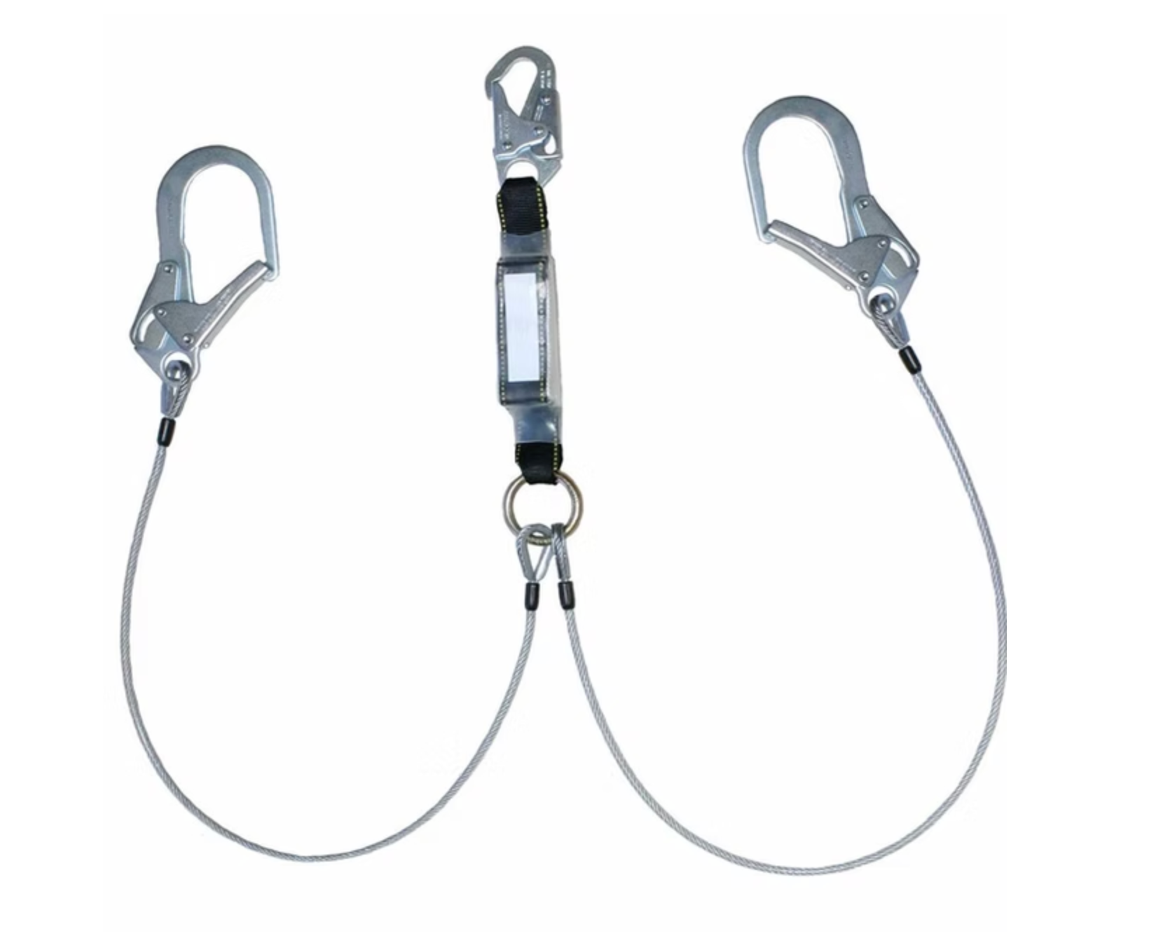 Safety Direct Wire Rope Dual Leg Energy-Absorbing Lanyard — 310 lb Capacity (CSA)
