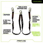 Frontline LIS62S Combat™ 6' Double Leg Snaphook Shock Absorbing Lanyard | ANSI Z359.13 | Canada