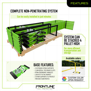 Frontline GUS10 Non-Penetrating Guardrail System Kit – 100' OSHA Compliant Roof Edge Protection Canada