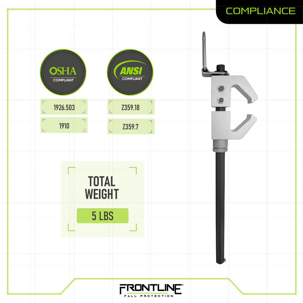 Frontline ST18AV compliance sheet, ANSI Z359.18, OSHA and EN 795