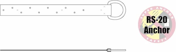 Super Anchor RS-20 2816 roof anchor, technical drawing