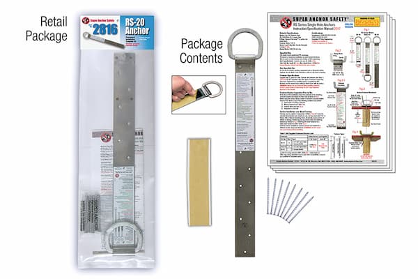 Super Anchor RS-20 2816 roof anchor, what's included in the 3-pack