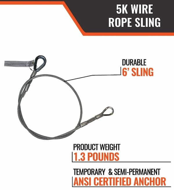 Malta Dynamics A6205 (2-PACK) 6 ft wire rope sling choker, view 2