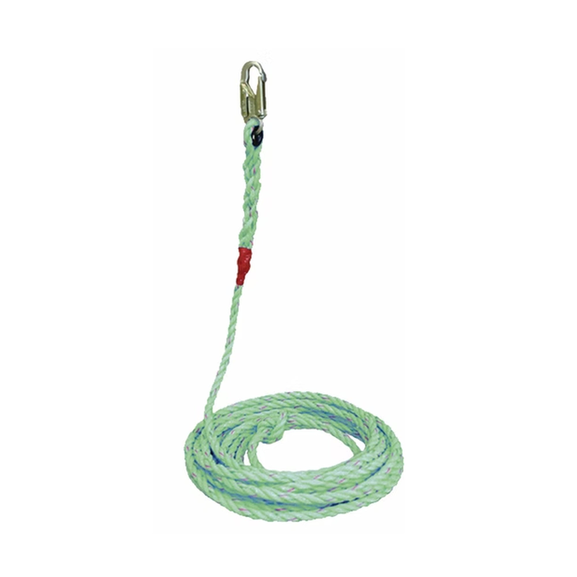 Safety Rope Long Safety Direct Vertical 50 FT – 5/8” Polysteel Rope with Locking Snap H ...