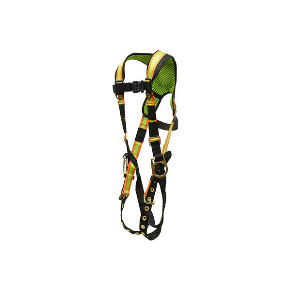 Super Anchor TB3-6070 hi-viz 3 D-ring tongue buckle harness, side view