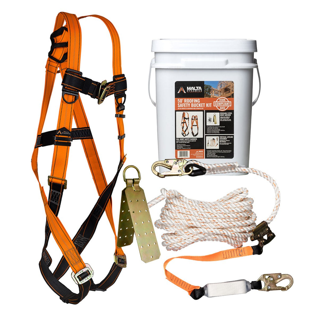 Malta Dynamics C7012 50 ft Roofer's Safety Bucket Kit