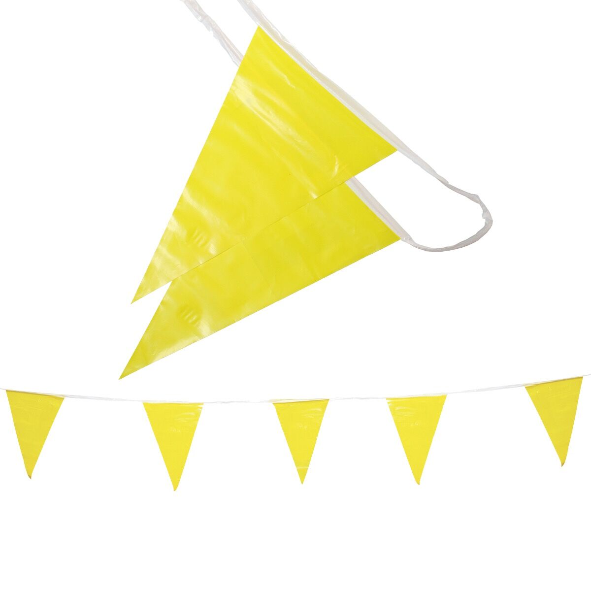 Malta Dynamics yellow perimeter warning flags on line